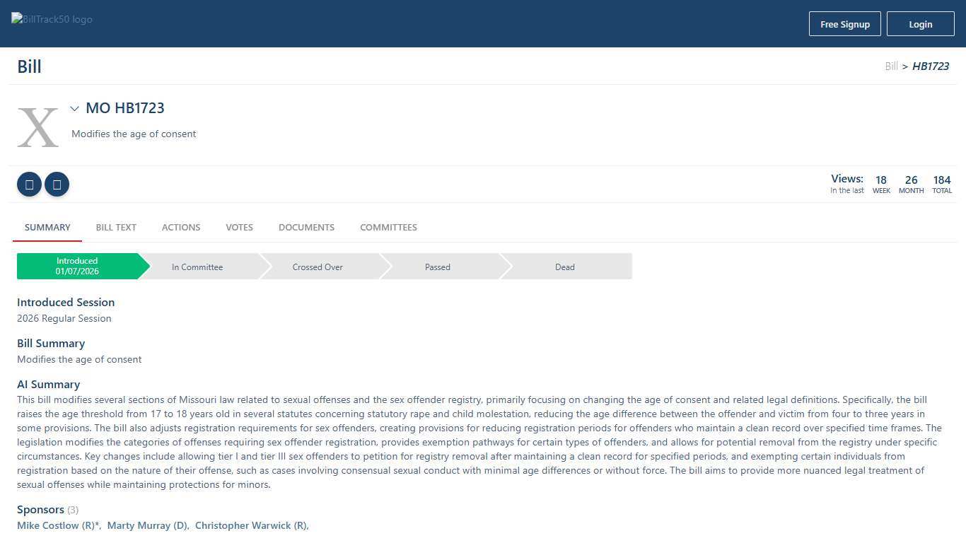 MO HB1723 BillTrack50